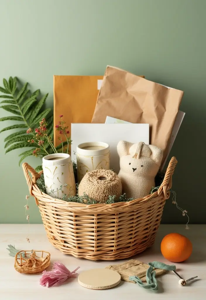 28 Wedding Shower Gift Basket Ideas That Feel Personal - 18. Eco-Friendly Crafting Kit Basket