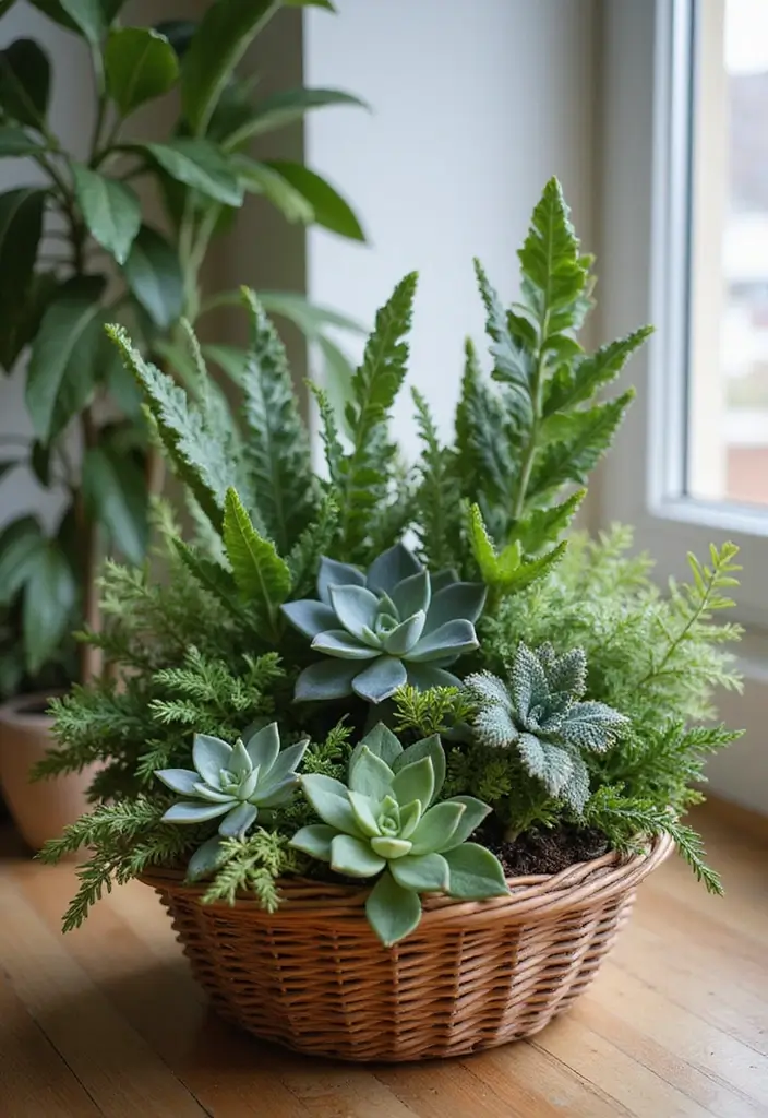 28 Wedding Shower Gift Basket Ideas That Feel Personal - 19. Indoor Plant Basket