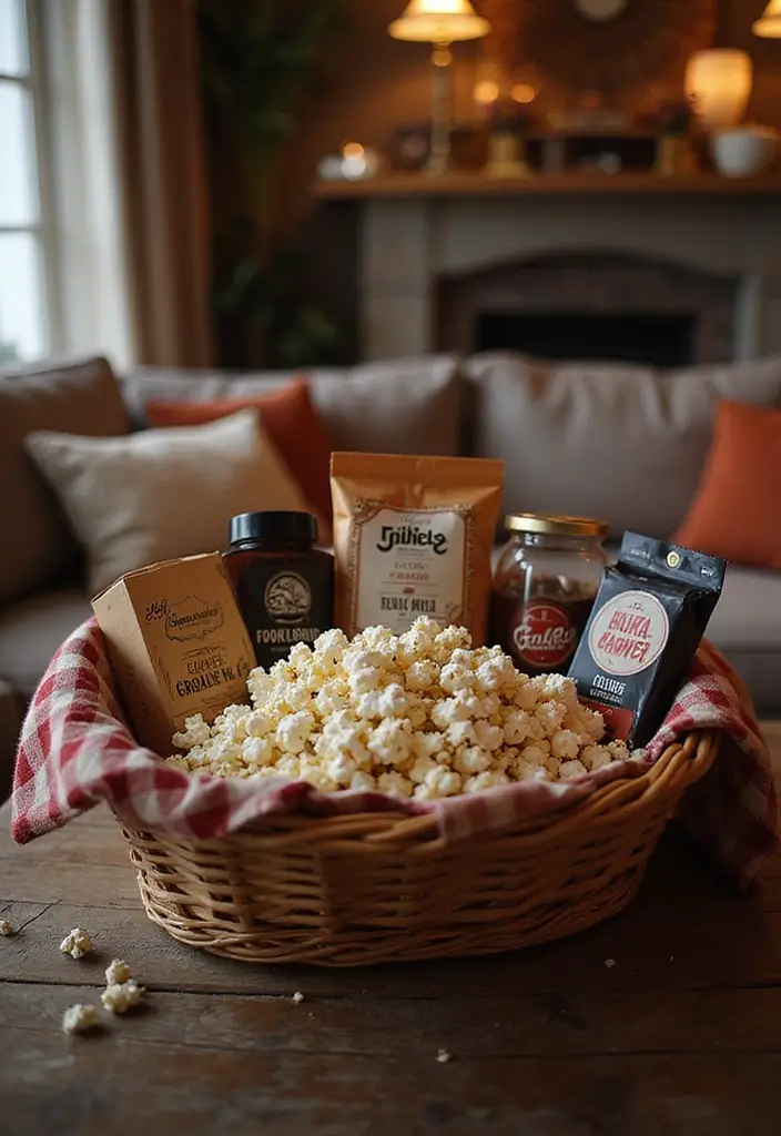 28 Wedding Shower Gift Basket Ideas That Feel Personal - 23. Music and Movie Night Basket