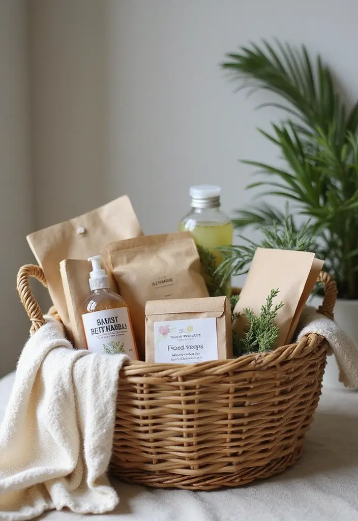 28 Wedding Shower Gift Basket Ideas That Feel Personal - 6. Sustainable Home Essentials Basket