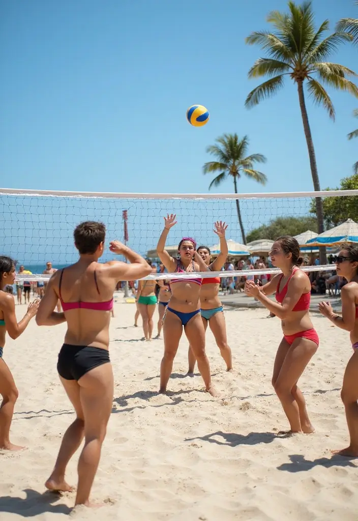 29 Bachelorette Beach Party Ideas That Feel Dreamy - 12. Beach Volleyball Tournament