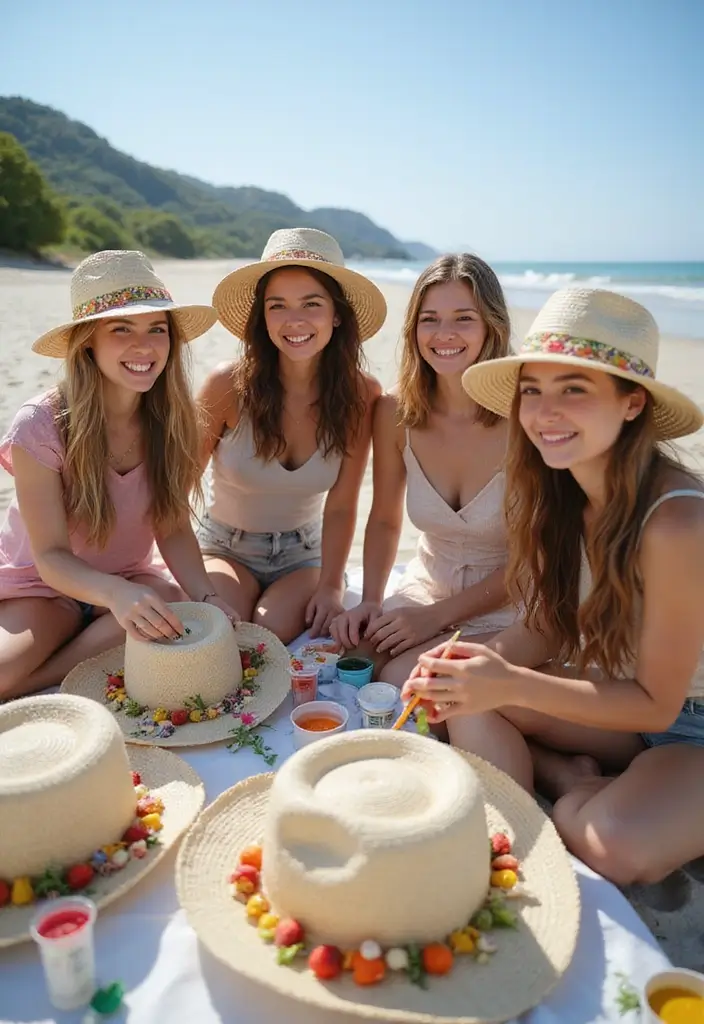 29 Bachelorette Beach Party Ideas That Feel Dreamy - 22. DIY Beach Hats
