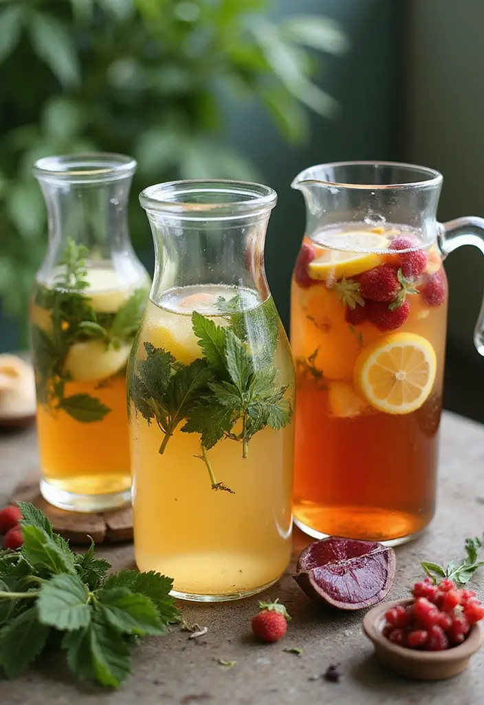 29 Boho Bridal Shower Ideas That Feel Effortlessly Beautiful - 11. Herb-Infused Drinks Station