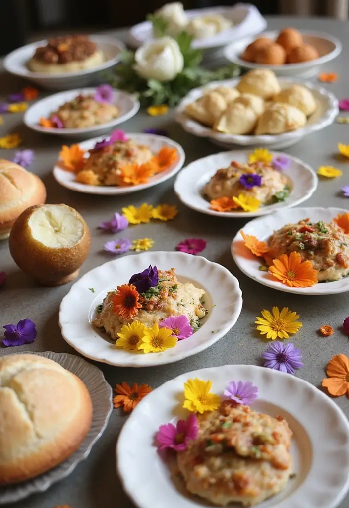 29 Boho Bridal Shower Ideas That Feel Effortlessly Beautiful - 12. Edible Flower Decorations