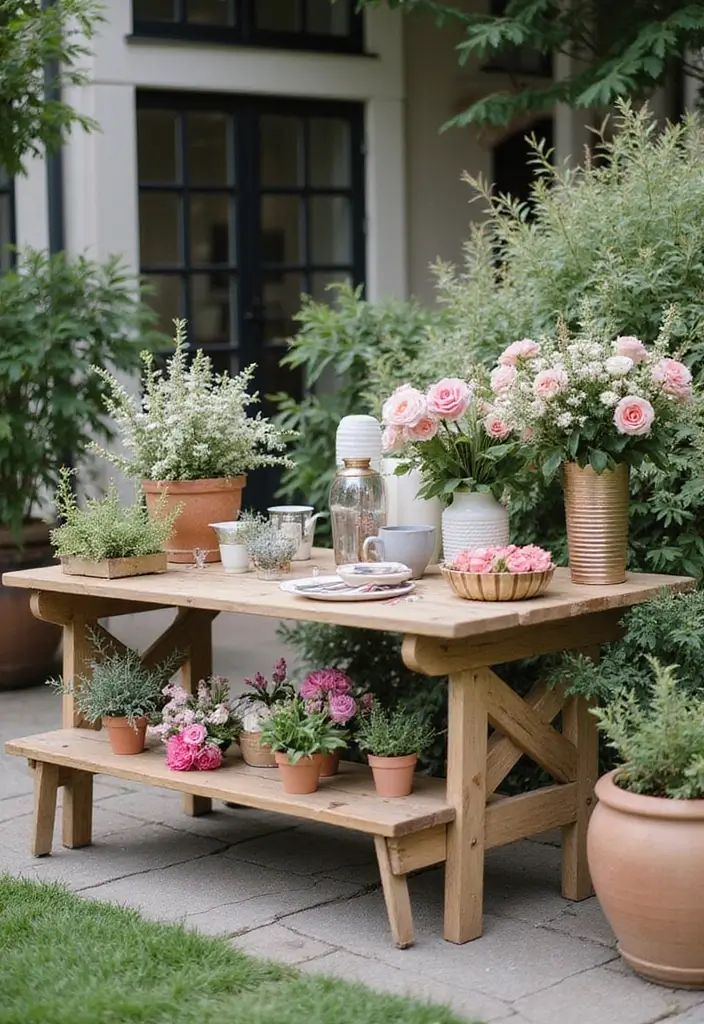 29 Boho Bridal Shower Ideas That Feel Effortlessly Beautiful - 19. Portable Flower Arranging