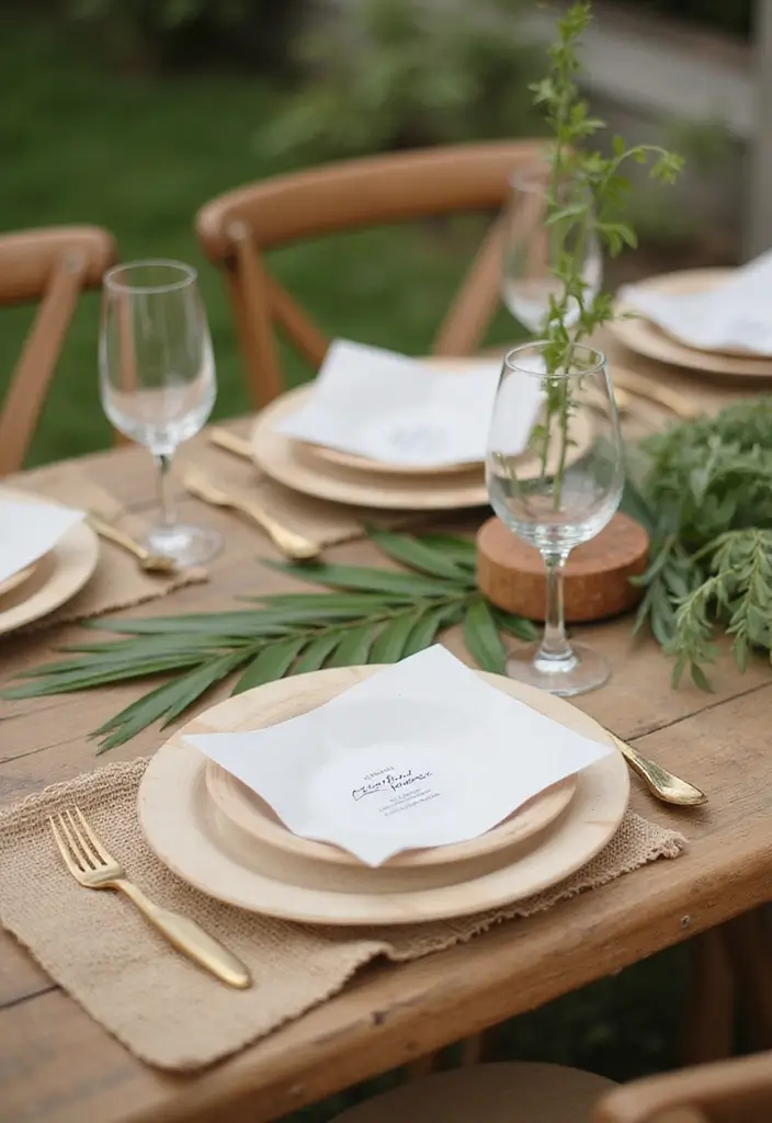 29 Boho Bridal Shower Ideas That Feel Effortlessly Beautiful - 28. Eco-Friendly Disposable Tableware