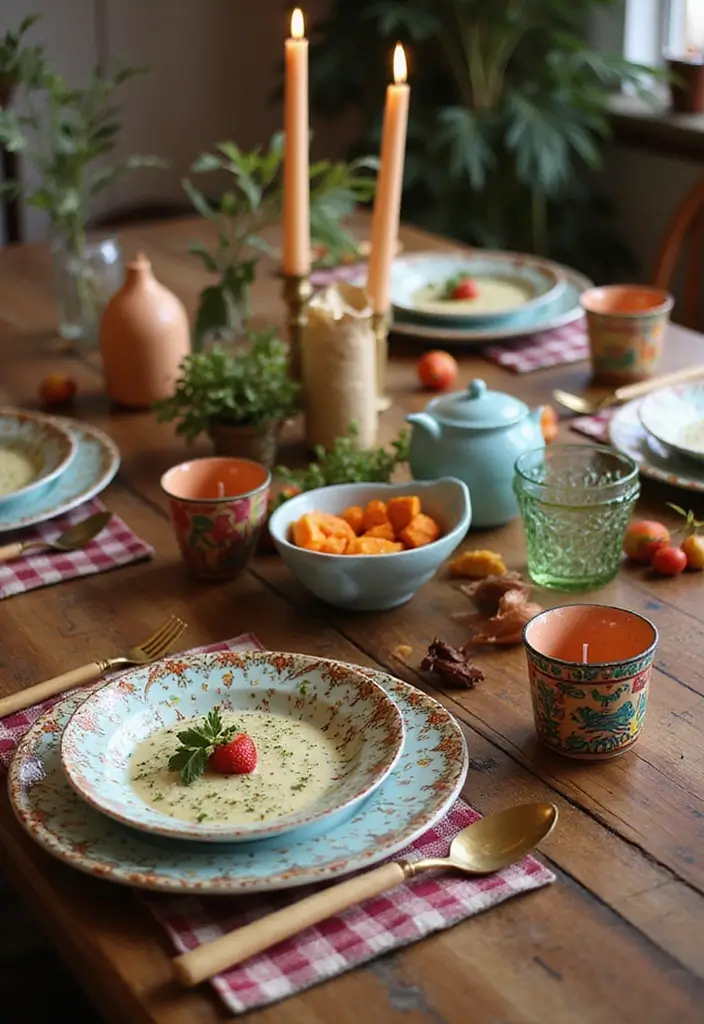 29 Boho Bridal Shower Ideas That Feel Effortlessly Beautiful - 3. Bohemian Tableware