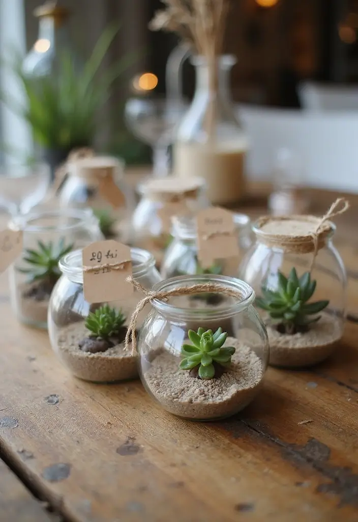 29 Boho Bridal Shower Ideas That Feel Effortlessly Beautiful - 6. Terrarium Favors