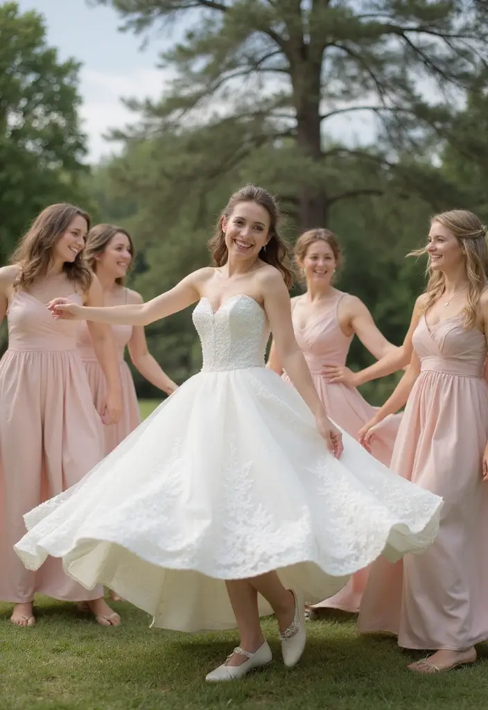 29 Bride With Sisters Photo Ideas That Capture Love - 14. The Slow-Motion Spin