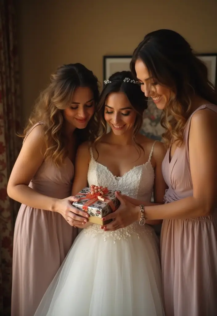 29 Bride With Sisters Photo Ideas That Capture Love - 15. The Sister's Gift