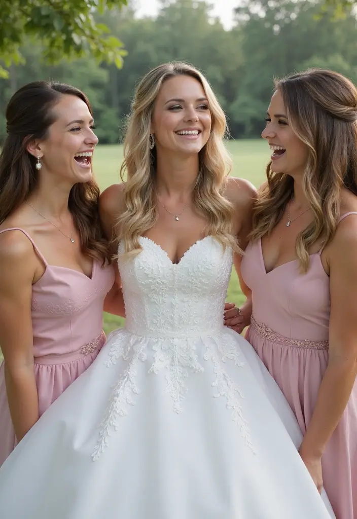 29 Bride With Sisters Photo Ideas That Capture Love - 16. The Laughter Frame