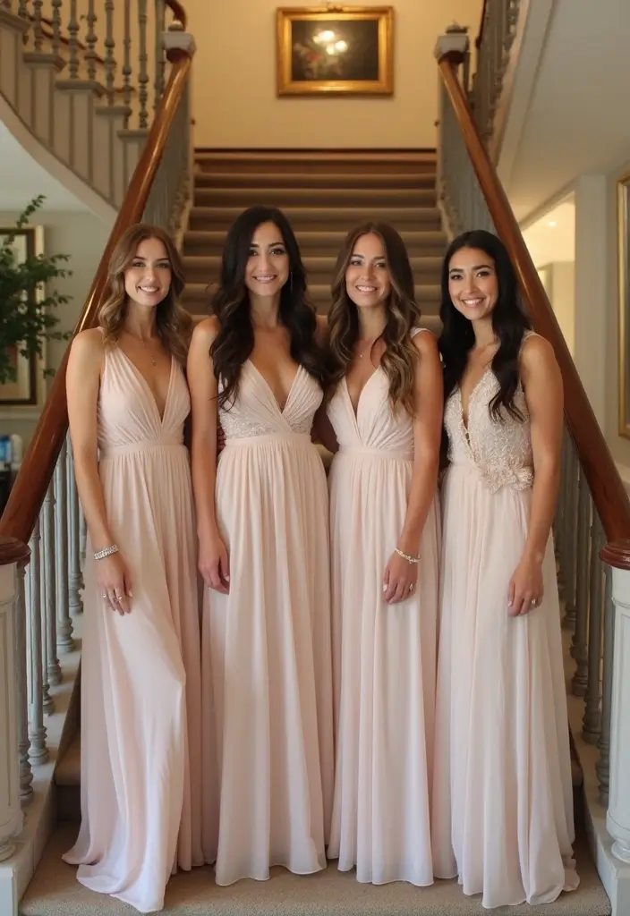 29 Bride With Sisters Photo Ideas That Capture Love - 3. Matching Outfits Moment