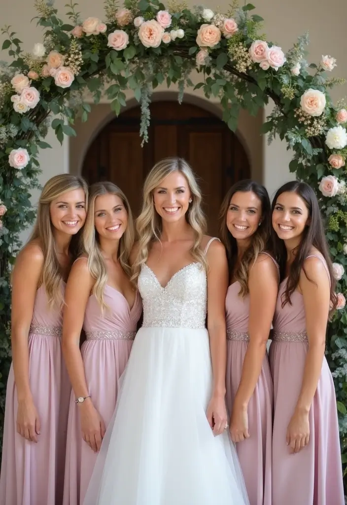 29 Bride With Sisters Photo Ideas That Capture Love - 6. The Grouping Pose