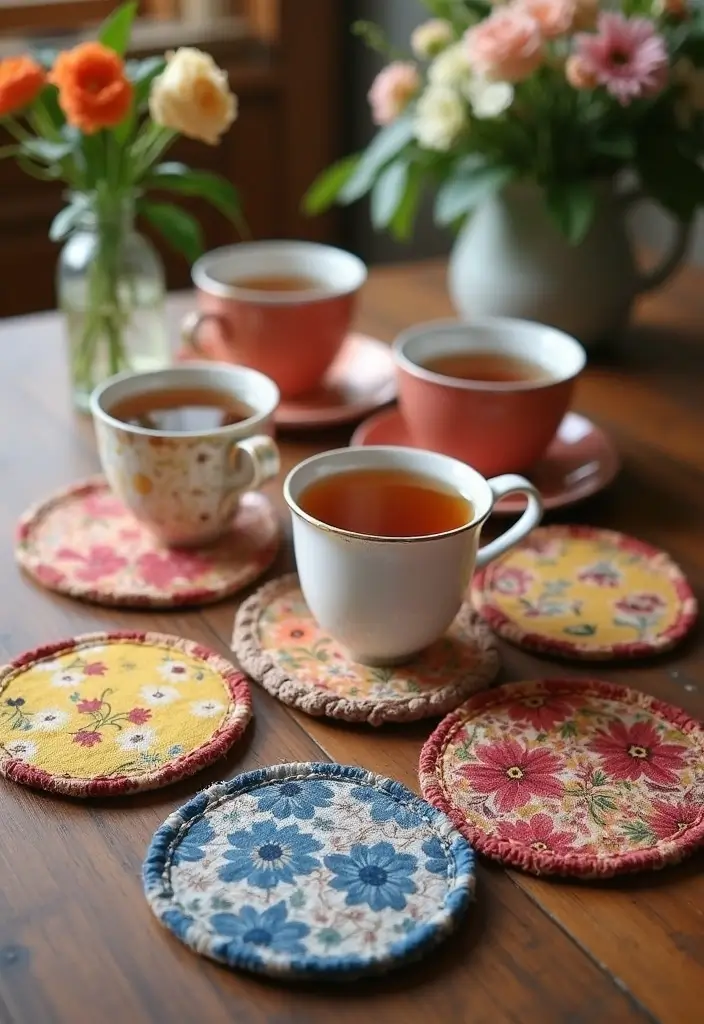29 Eco-Friendly Wedding Shower Hostess Gift Ideas To Say Thanks - 23. Recycled Fabric Coasters