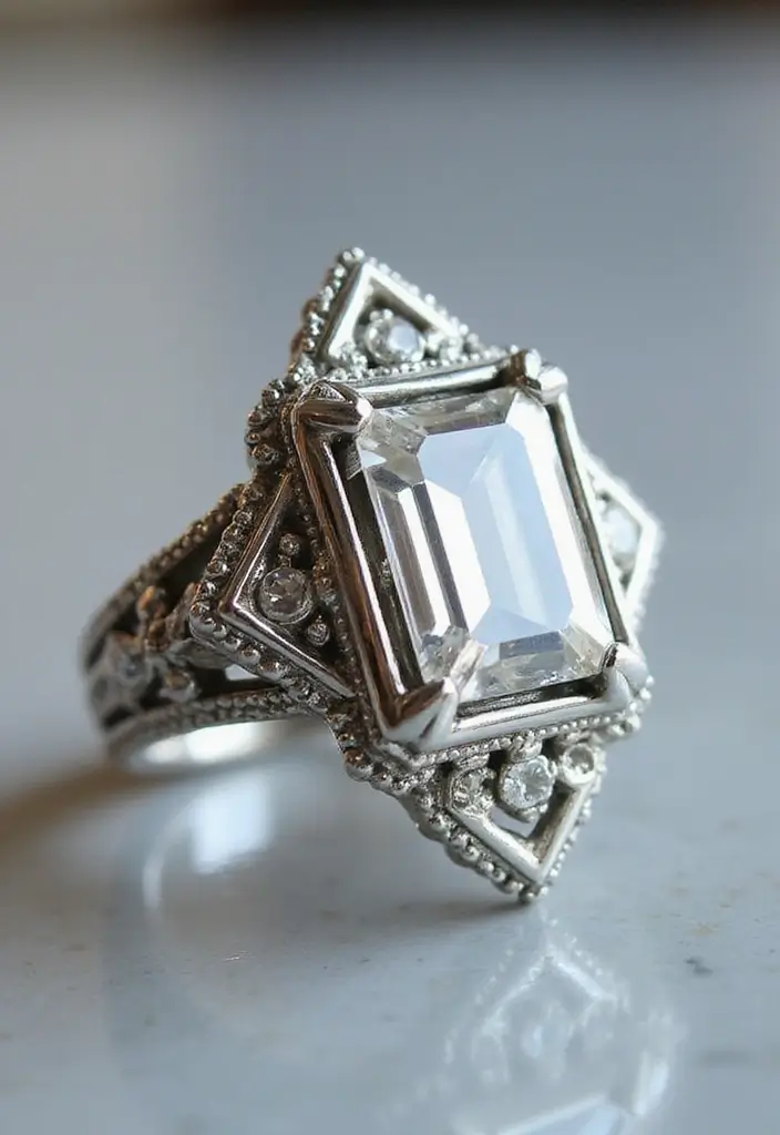 29 Engagement Ring Ideas That Sparkle With Personality - 1. Art Deco Elegance