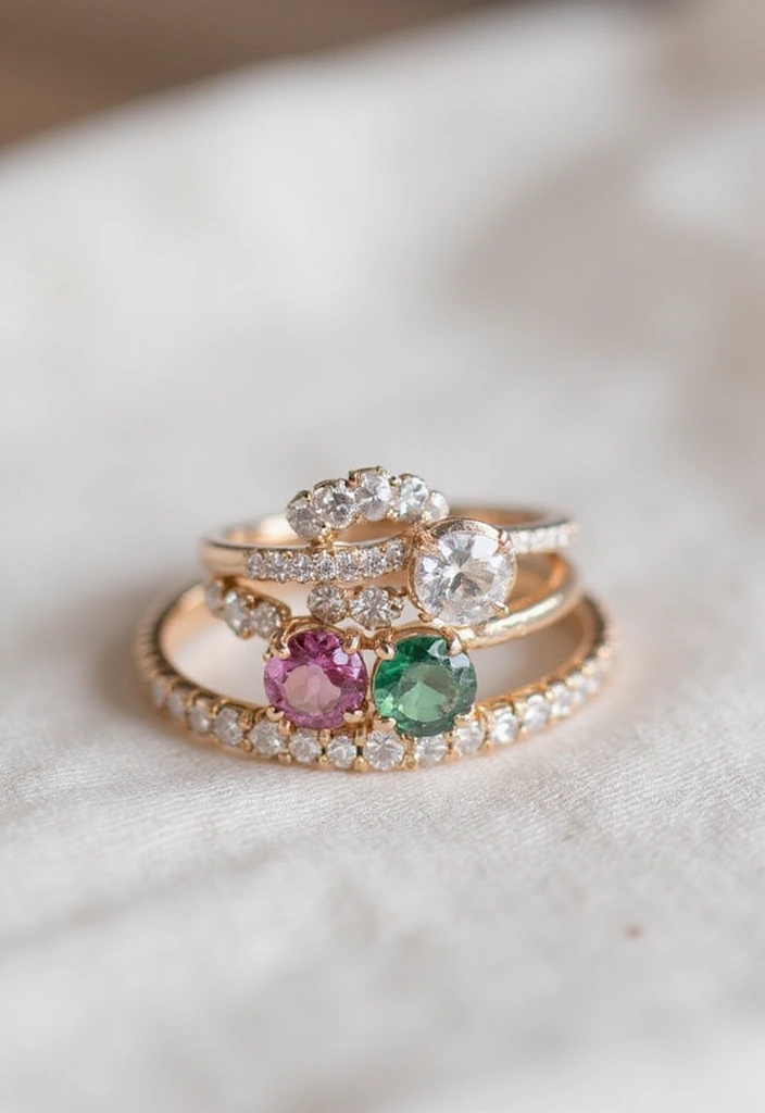 29 Engagement Ring Ideas That Sparkle With Personality - 13. Stackable Rings