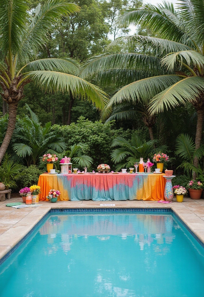 29 Pool Bridal Shower Ideas That Feel Fresh And Fun - 1. Tropical Paradise Theme