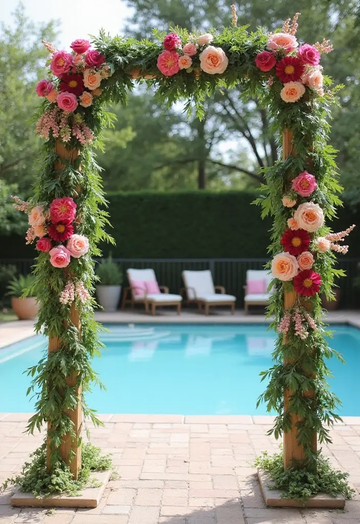 29 Pool Bridal Shower Ideas That Feel Fresh And Fun - 12. Floral Photo Booth