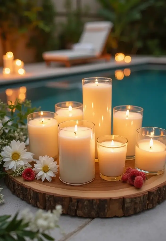 29 Pool Bridal Shower Ideas That Feel Fresh And Fun - 16. Scented Eco-Friendly Candles