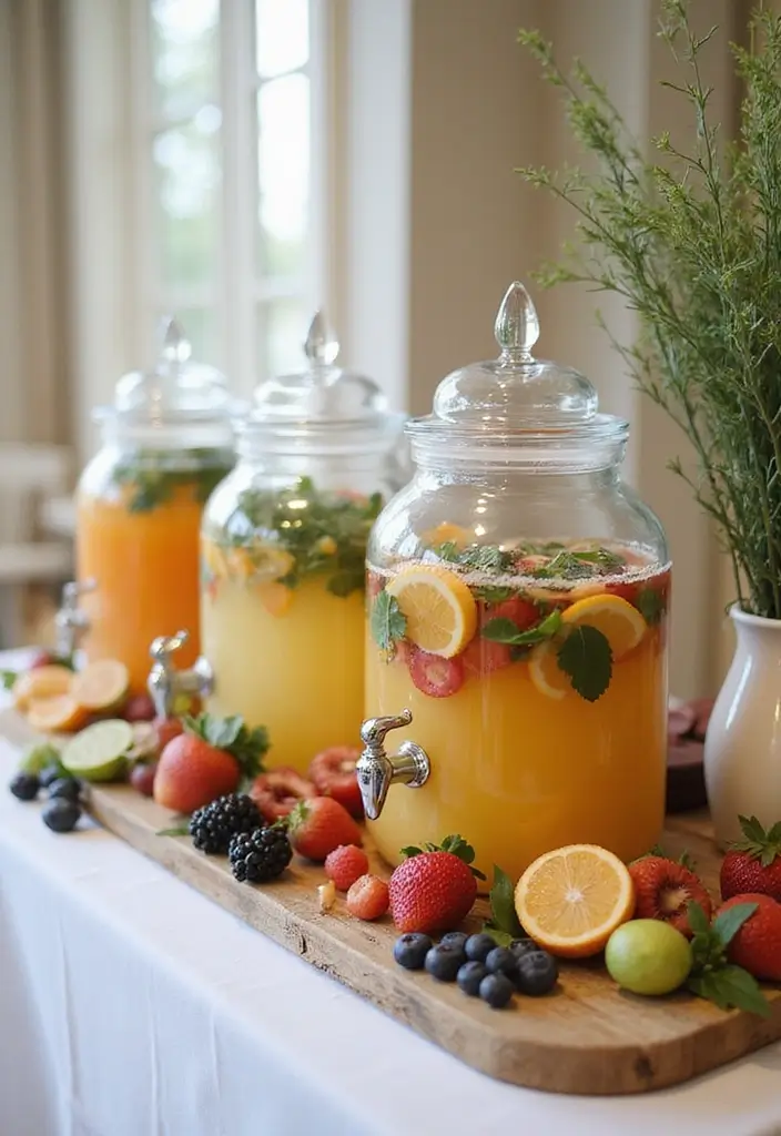 29 Pool Bridal Shower Ideas That Feel Fresh And Fun - 19. Natural Beverage Infusions