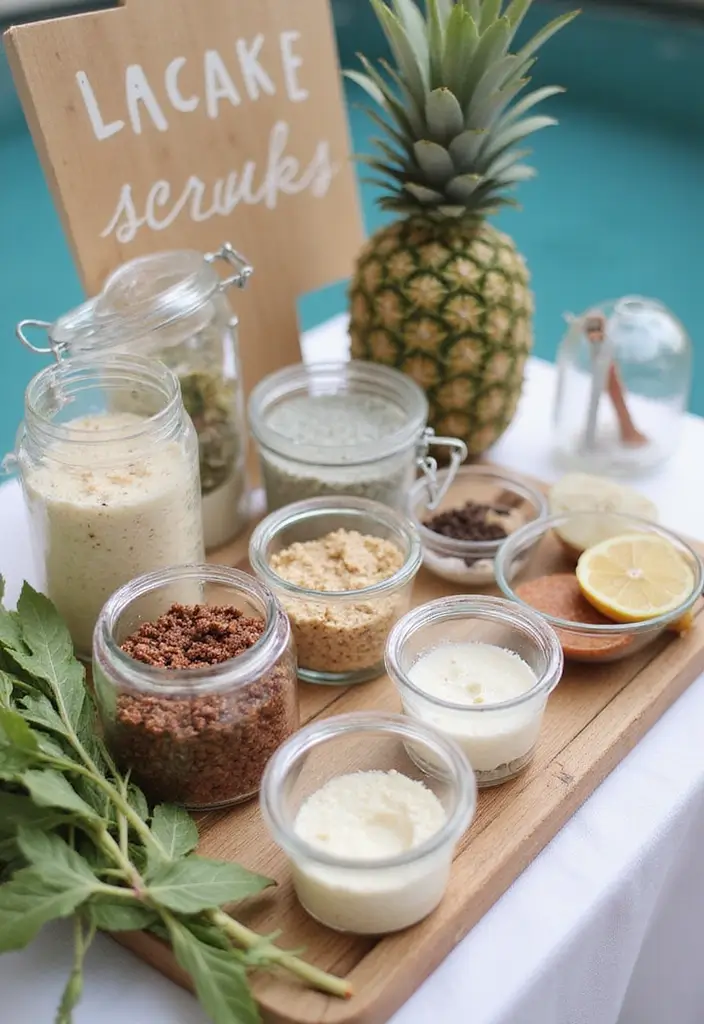 29 Pool Bridal Shower Ideas That Feel Fresh And Fun - 5. DIY Natural Spa Station