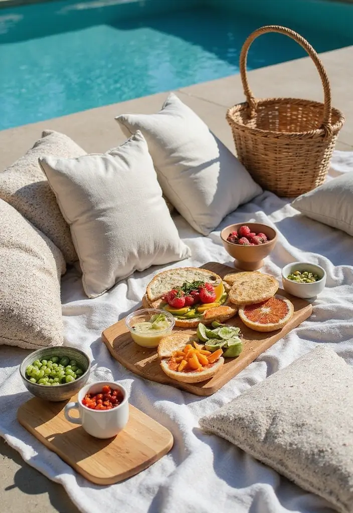 29 Pool Bridal Shower Ideas That Feel Fresh And Fun - 6. Poolside Picnic