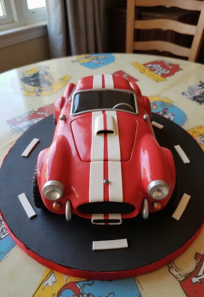 29 Race Car Birthday Cake Ideas That Thrill Any Fan - 1. Classic Sports Car Cake