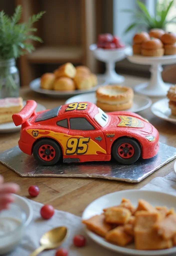 29 Race Car Birthday Cake Ideas That Thrill Any Fan - 15. 2D Race Car Cake