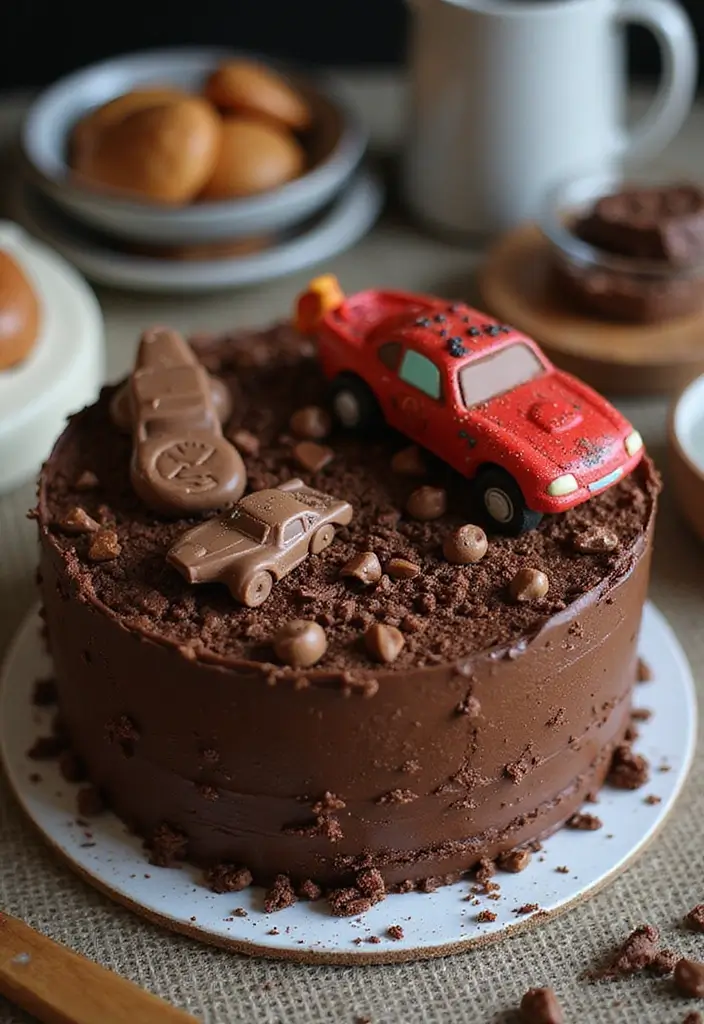 29 Race Car Birthday Cake Ideas That Thrill Any Fan - 16. Racing Theme Chocolate Cake