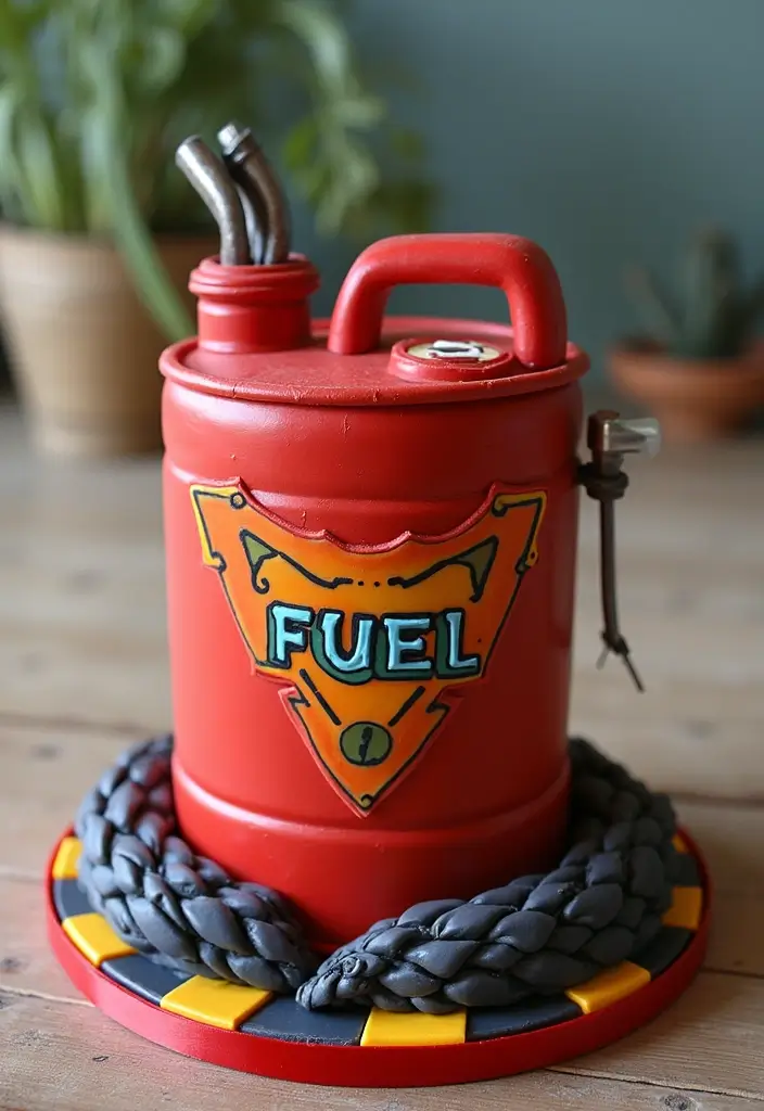 29 Race Car Birthday Cake Ideas That Thrill Any Fan - 19. Fuel Can Cake