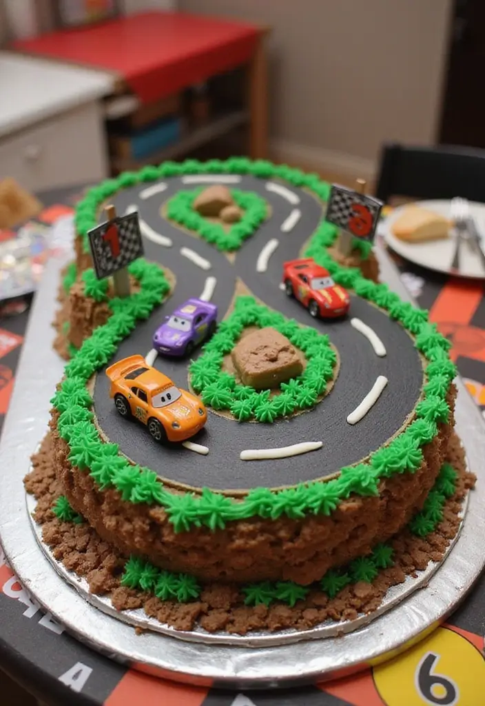 29 Race Car Birthday Cake Ideas That Thrill Any Fan - 20. Racing Circuit Cake