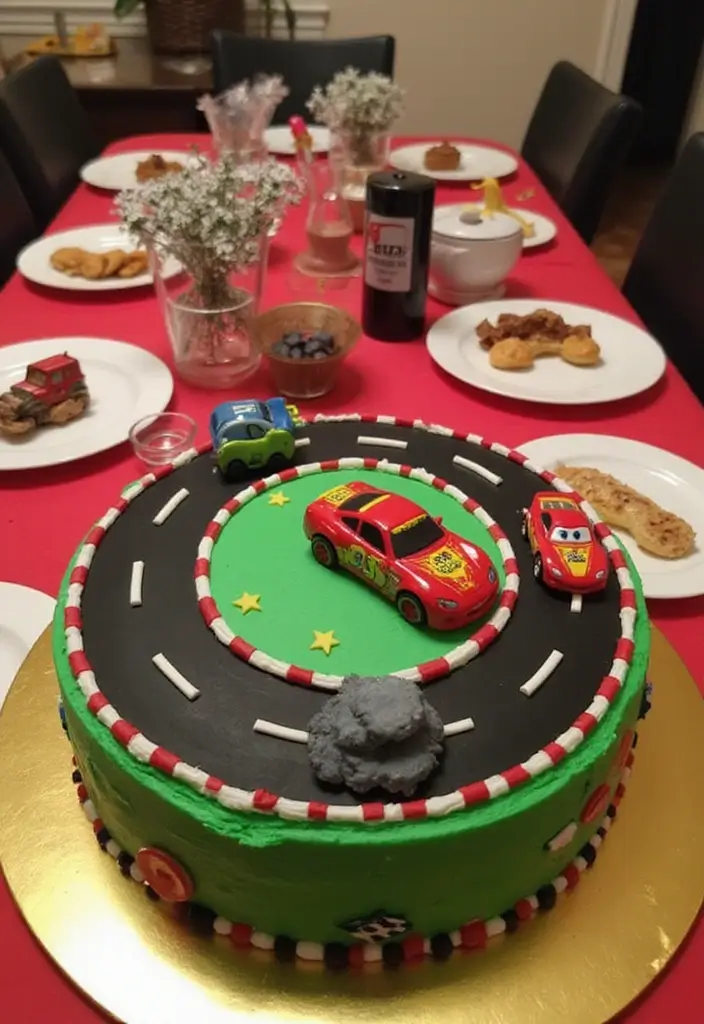 29 Race Car Birthday Cake Ideas That Thrill Any Fan - 3. Racing Car Track Cake