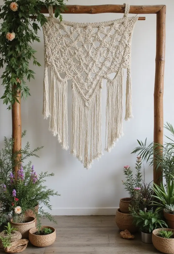 29 Wedding Arch Ideas Indoor Style That Stands Out - 10. Macramé Magic