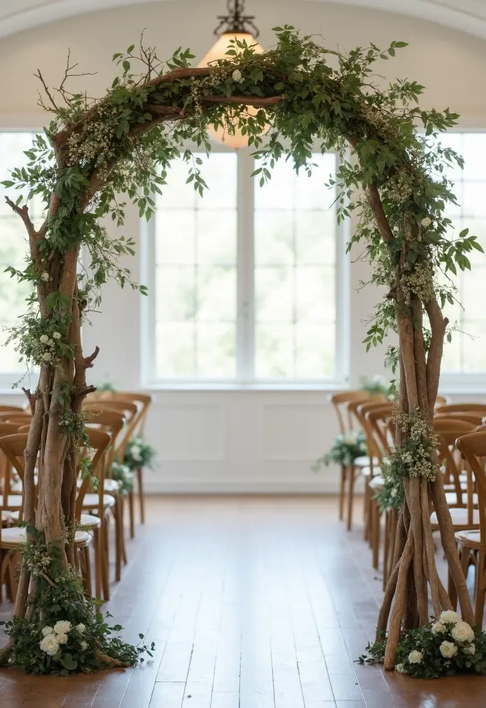 29 Wedding Arch Ideas Indoor Style That Stands Out - 11. Driftwood Delight
