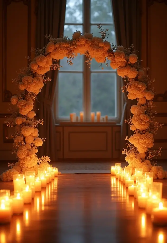 29 Wedding Arch Ideas Indoor Style That Stands Out - 14. Eco-Friendly Candlescape