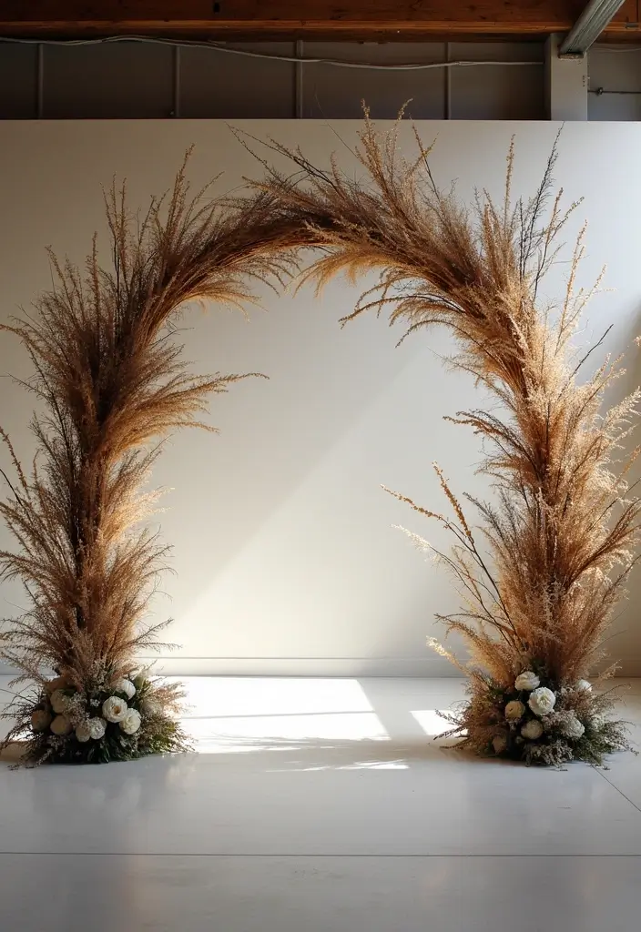 29 Wedding Arch Ideas Indoor Style That Stands Out - 27. Abstract Art Installation