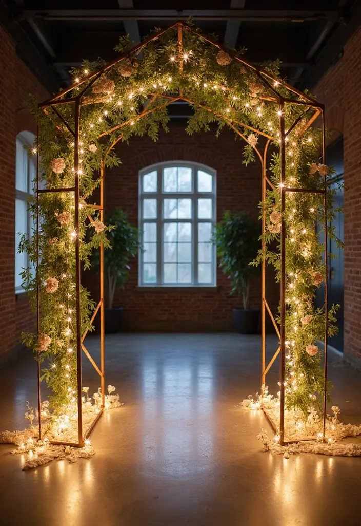 29 Wedding Arch Ideas Indoor Style That Stands Out - 3. Geometric Frames