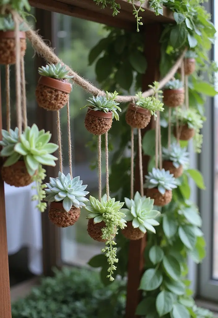 29 Wedding Banner Ideas That Add Festive Charm - 12. Succulent Banner