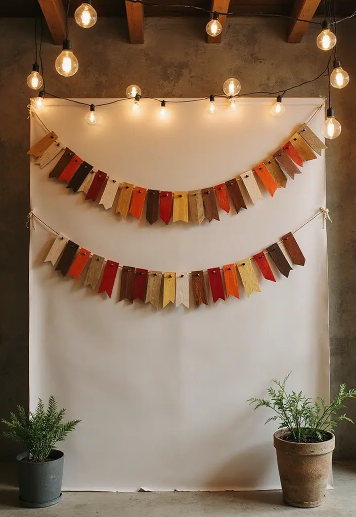 29 Wedding Banner Ideas That Add Festive Charm - 17. Geometric Wooden Banner