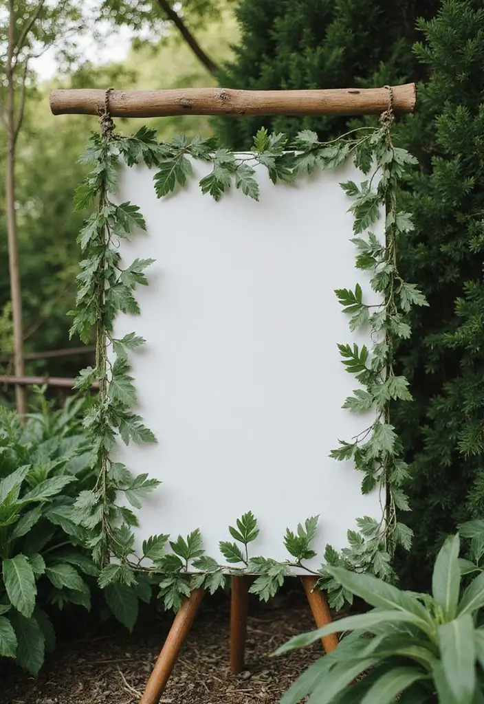 29 Wedding Banner Ideas That Add Festive Charm - 23. Nature-Inspired Leaf Banner