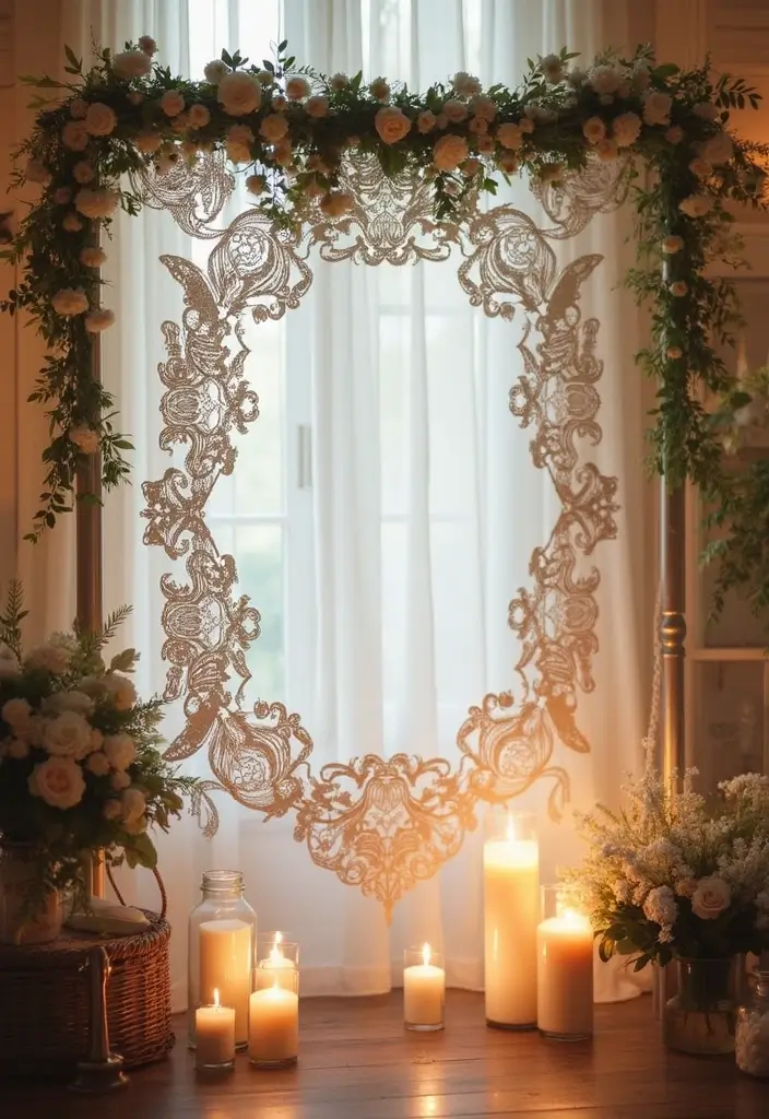 29 Wedding Banner Ideas That Add Festive Charm - 4. Vintage Lace Banner