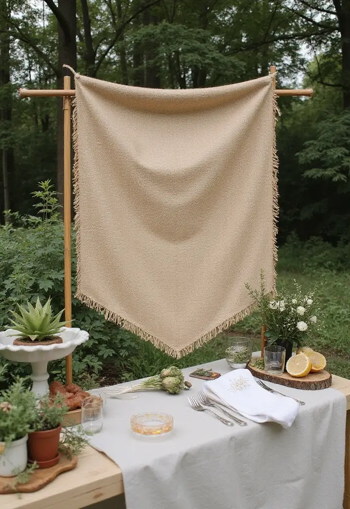 29 Wedding Banner Ideas That Add Festive Charm - 8. Natural Fiber Banner