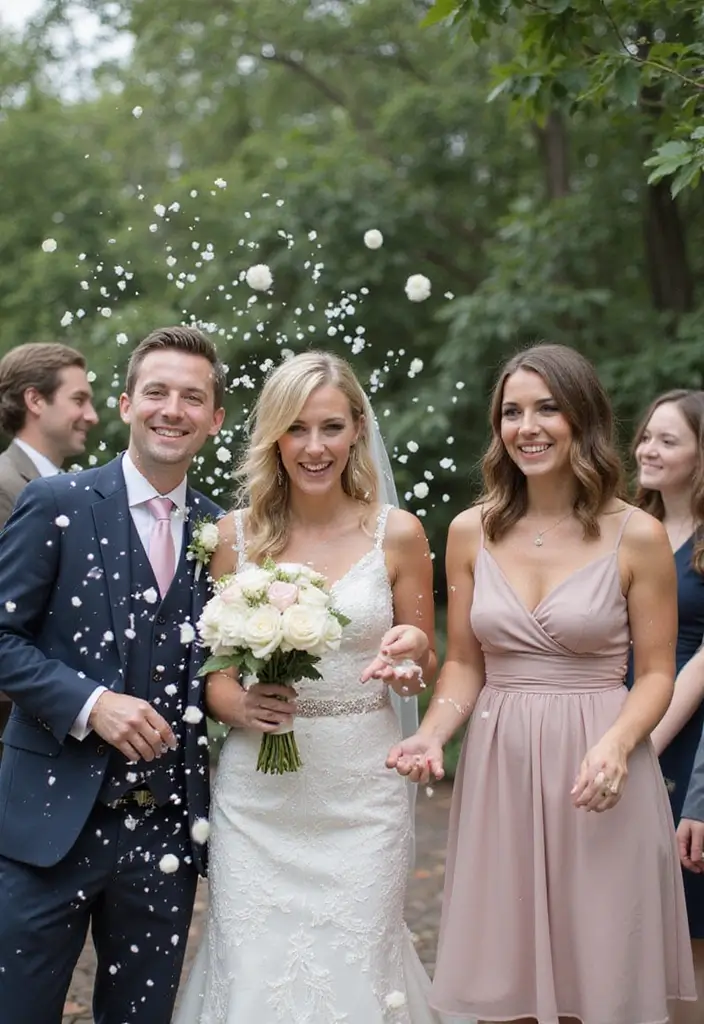 29 White Wedding Ideas That Feel Timeless - 15. Recycled Paper Confetti