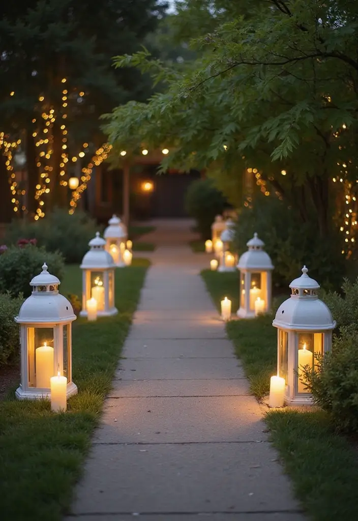 29 White Wedding Ideas That Feel Timeless - 18. White Lanterns for Ambiance