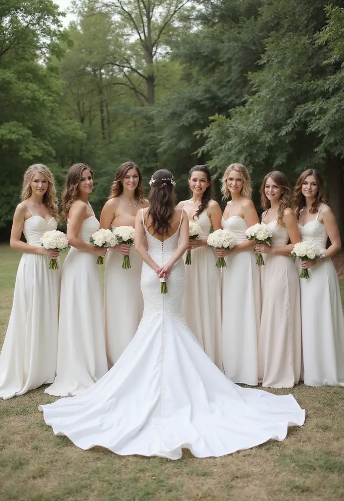 29 White Wedding Ideas That Feel Timeless - 9. Chic White Dress Code