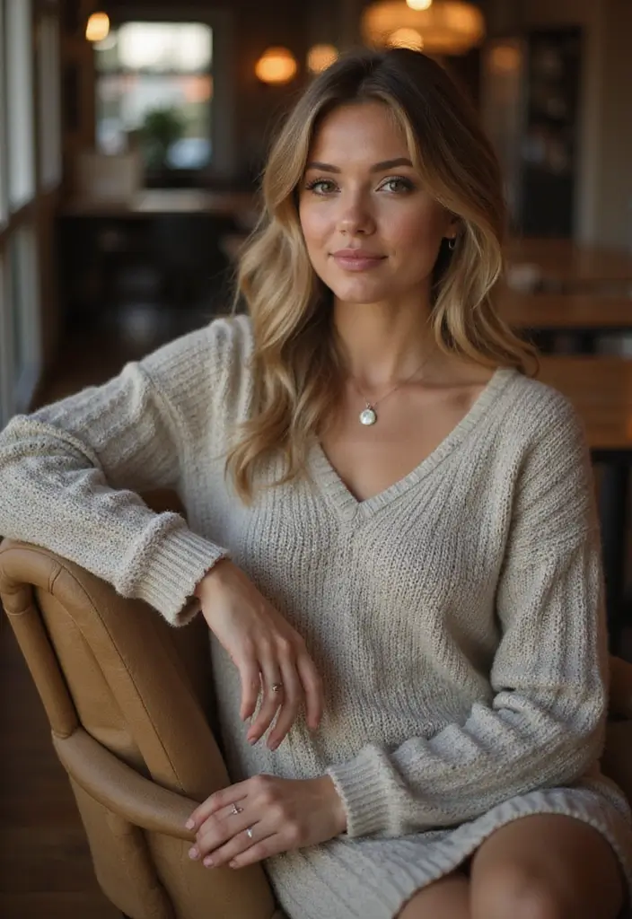 27 Engagement Dress Ideas That Make You Shine - 12. Textured Knit Dress