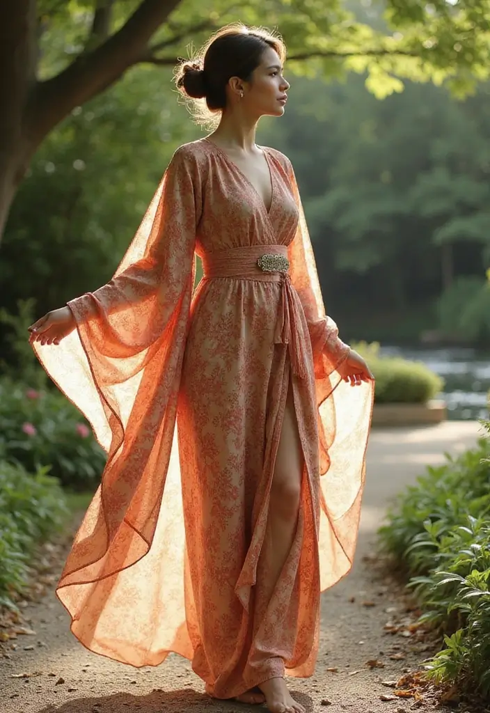 27 Engagement Dress Ideas That Make You Shine - 17. Flowing Kimono Style Dress