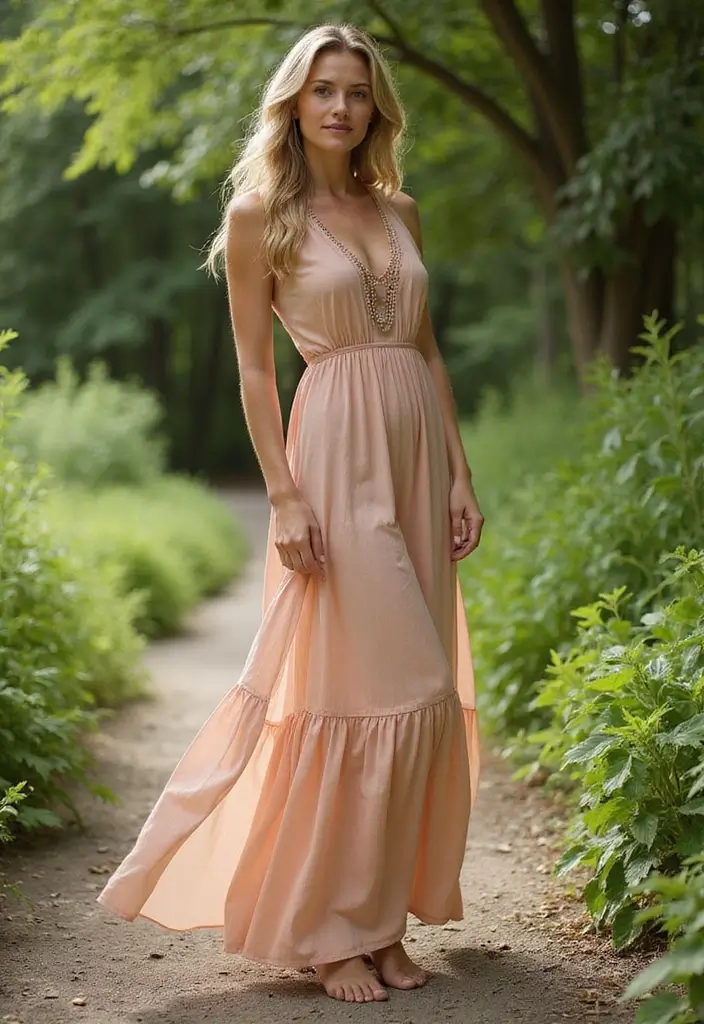 27 Engagement Dress Ideas That Make You Shine - 2. Bohemian Maxi Dress