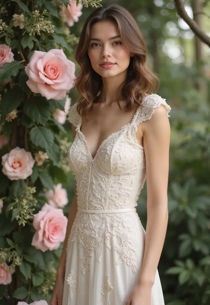 27 Engagement Dress Ideas That Make You Shine - 21. Delicate Embroidered Dress