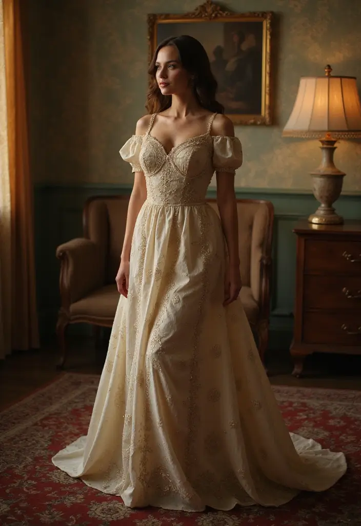 27 Engagement Dress Ideas That Make You Shine - 5. Vintage-inspired Gown